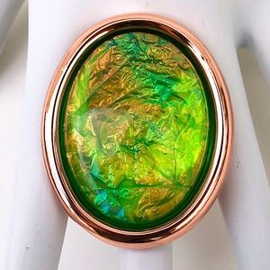 GASOLINE GLAMOUR NEON LIME ACRYLIC RING